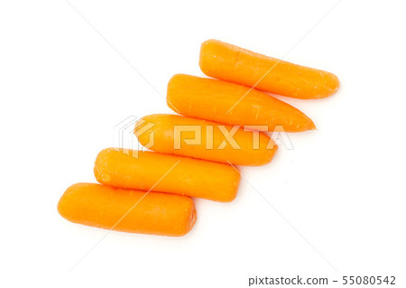 Peeled baby carrot isolated on white 55080542