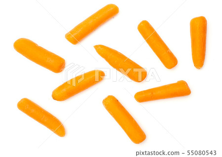 Peeled baby carrot isolated on white 55080543