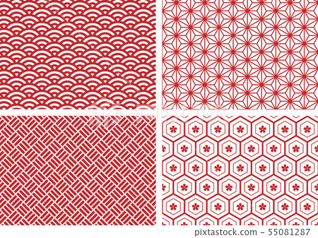Japanese Traditional Pattern 4 Red 55081287