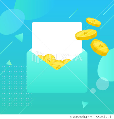Shopping Vector Illustration - Letters and coins 55081701