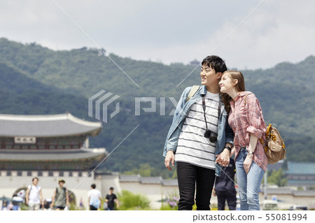 Couple, Dating, Dating, Travel, Tourism, Hanok, Korean Tradition, Gwanghwamun, Gwanghwamun Square, Gyeongbokgung, Jongno-gu, Seoul 55081994