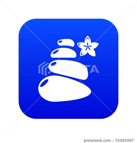 Spa balance stones icon blue vector 55085097