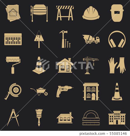Undertaking icons set, simple style Undertaking icons set, simple style 55085146