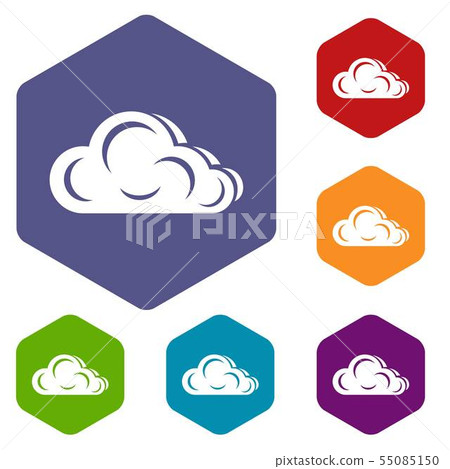 Art cloud icons vector hexahedron Art cloud icons vector hexahedron 55085150