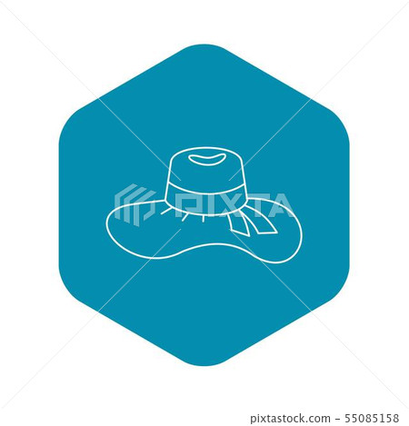 Woman hat icon, outline style Woman hat icon, outline style 55085158