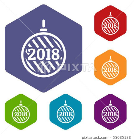 Modern christmas ball icons vector hexahedron 55085188