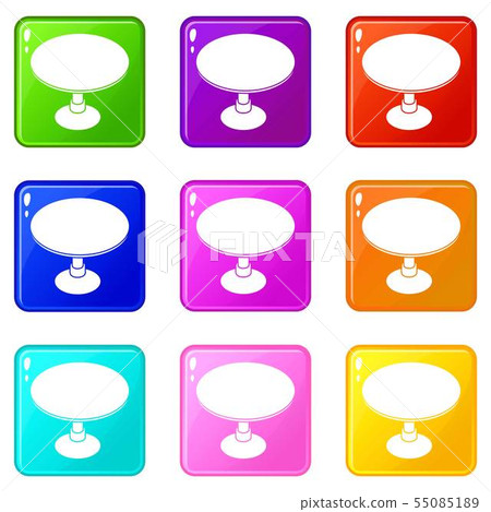 Round table icons set 9 color collection Round table icons set 9 color collection 55085189