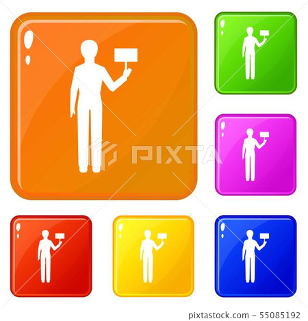 Man figure icons set vector color Man figure icons set vector color 55085192