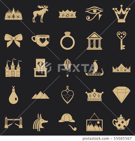 Ruler icons set, simple style Ruler icons set, simple style 55085567