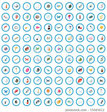 100 occupation icons set, isometric 3d style 100 occupation icons set, isometric 3d style 55085612