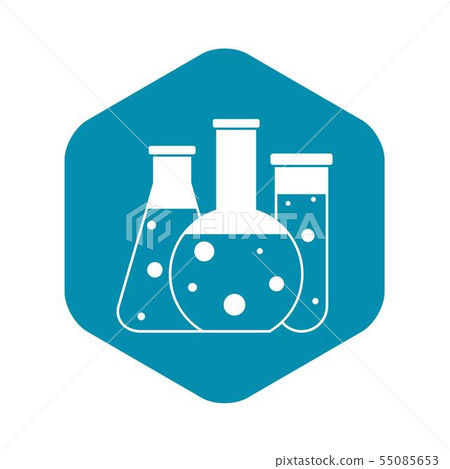 Laboratory flasks icon, simple style 55085653