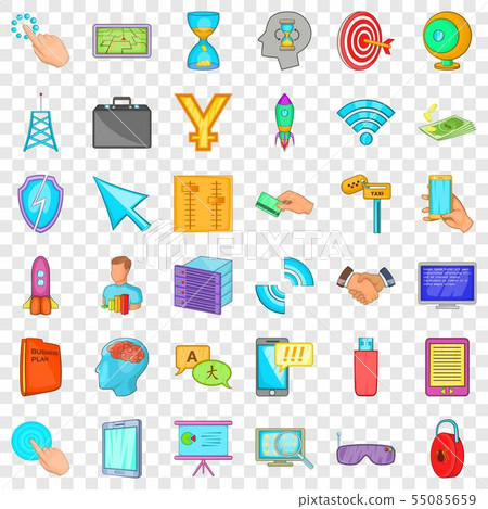 Web marketing icons set, cartoon style Web marketing icons set, cartoon style 55085659