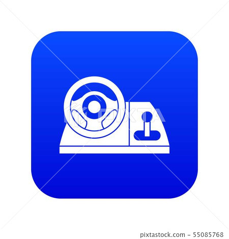 Computer steering wheel icon digital blue Computer steering wheel icon digital blue 55085768