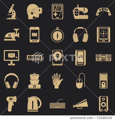 Medical equipment icons set, simple style Medical equipment icons set, simple style 55086026