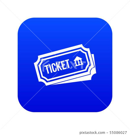 Ticket icon digital blue 55086027