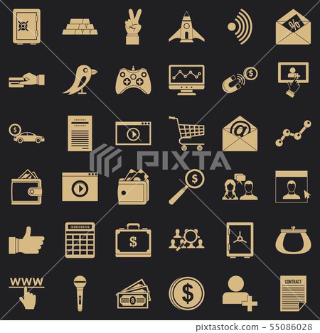 Digital marketing icons set, simple style Digital marketing icons set, simple style 55086028