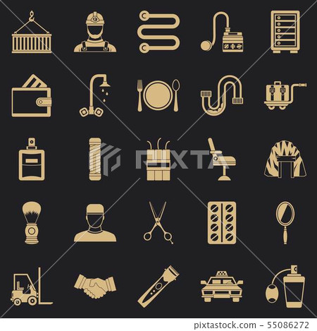 Production icons set, simple style 55086272