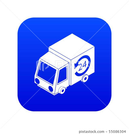 24 hour delivery icon blue vector 24 hour delivery icon blue vector 55086304