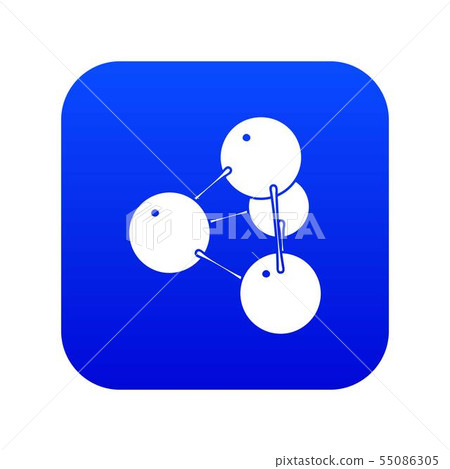 Pyramide molecule icon blue vector 55086305