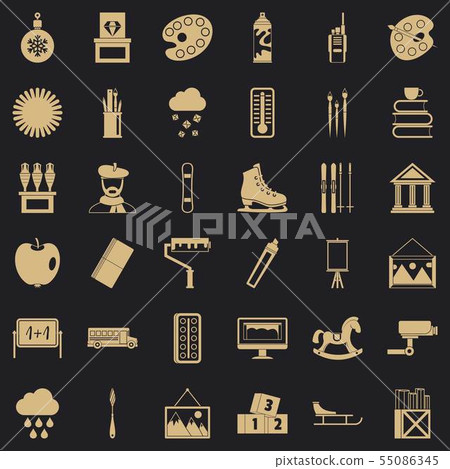 Drawing icons set, simple style Drawing icons set, simple style 55086345