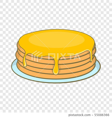 Pancakes with honey icon, cartoon style 55086366