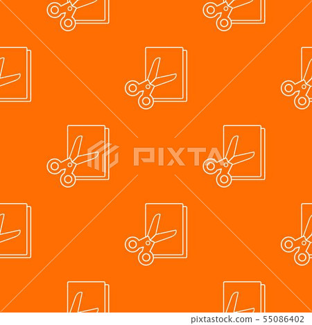 Scissors paper pattern vector orange Scissors paper pattern vector orange 55086402