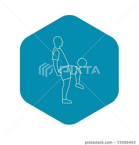 Soccer player kicking the ball icon, outline style Soccer player kicking the ball icon, outline style 55086403