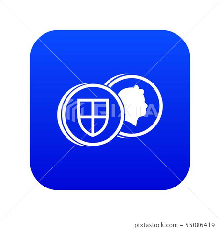 Coins of UK icon digital blue Coins of UK icon digital blue 55086419