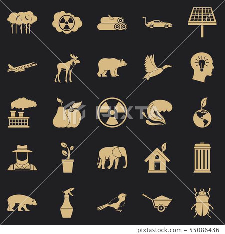 Resources icons set, simple style - Stock Illustration [55086436] - PIXTA