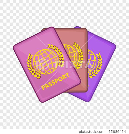 Three passports icon, cartoon style Three passports icon, cartoon style 55086454