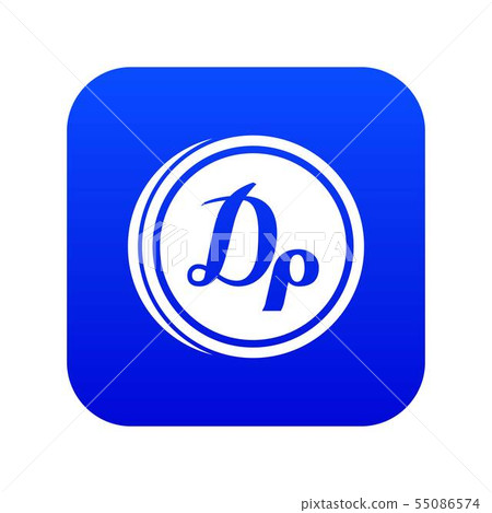 Coin drachma icon digital blue Coin drachma icon digital blue 55086574