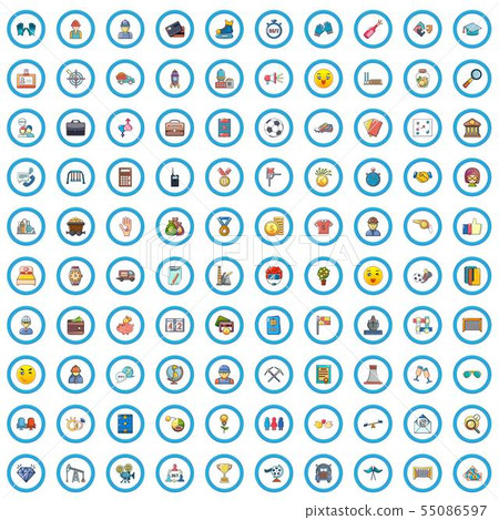100 partnership icons set, cartoon style 100 partnership icons set, cartoon style 55086597