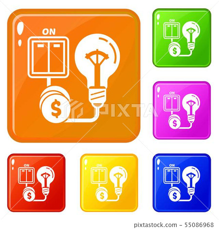 Light switch icons set vector color 55086968