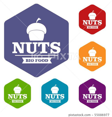 Bio food icons vector hexahedron 55086977