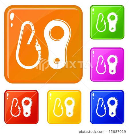 Carabine equipment icons set vector color Carabine equipment icons set vector color 55087019