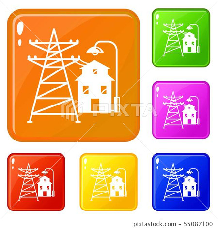 Farm house icons set vector color - Stock Illustration [55087100] - PIXTA