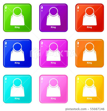 Ring bag icons set 9 color collection Ring bag icons set 9 color collection 55087146
