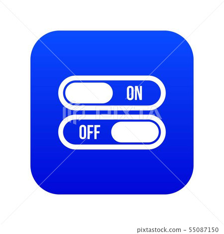 Button on and off icon digital blue Button on and off icon digital blue 55087150