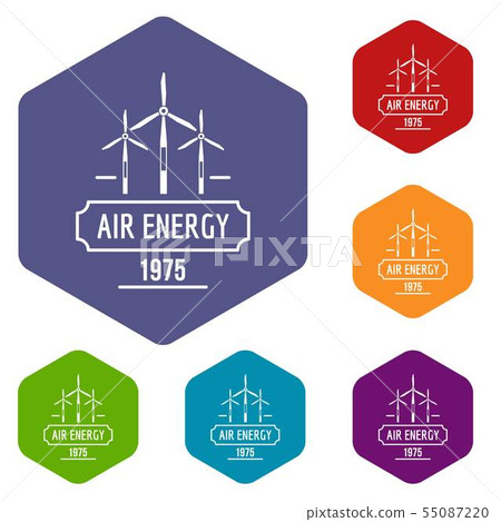 Air energy icons vector hexahedron 55087220