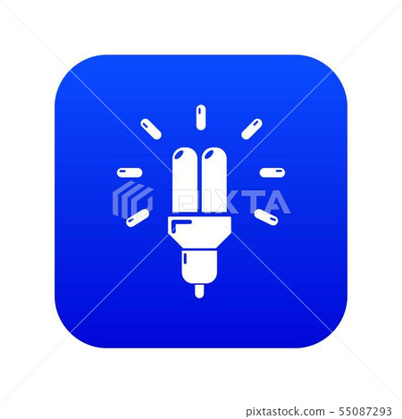 Powersave lamp icon blue vector Powersave lamp icon blue vector 55087293