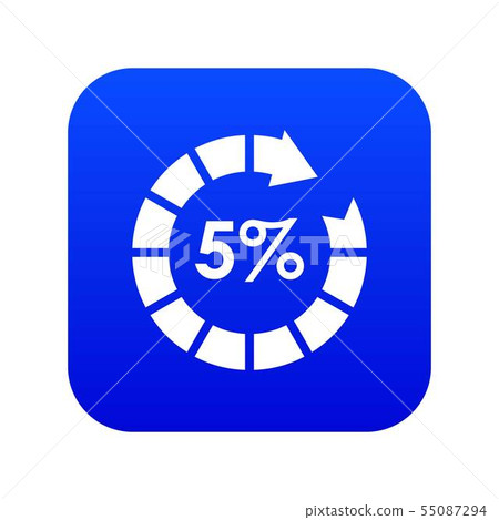 Sign 5 load icon digital blue Sign 5 load icon digital blue 55087294