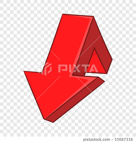 Red broken arrow icon, cartoon style 55087338