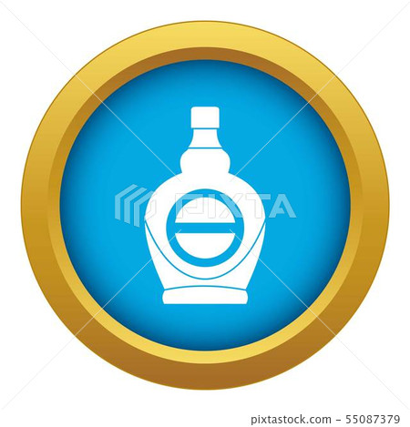 Maple syrup in glass bottle icon blue vector isolated 55087379