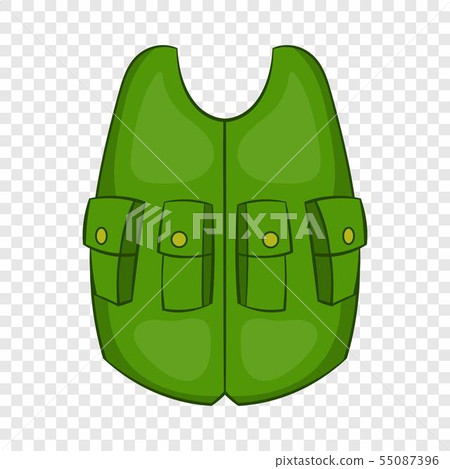 Green hunter vest icon, cartoon style - Stock Illustration [55087396 ...