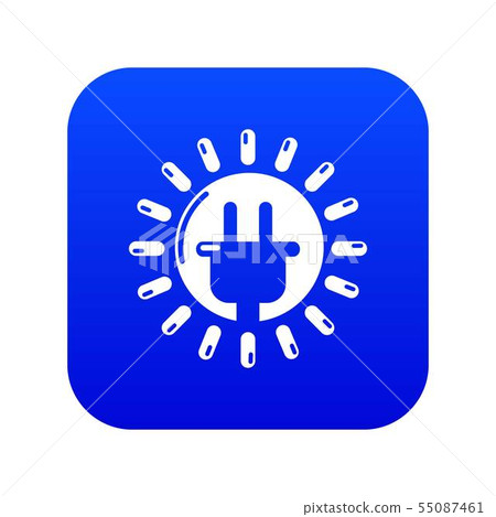Unplugged electrical plug icon blue vector 55087461