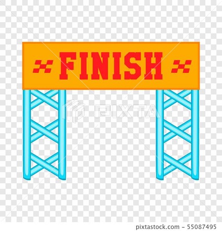 Finish race gate icon, cartoon style Finish race gate icon, cartoon style 55087495