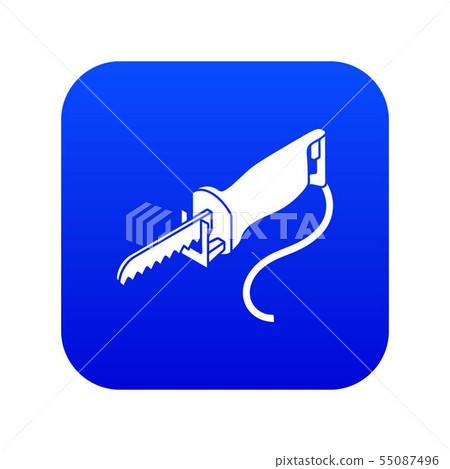 Electric pole saw icon blue vector 55087496