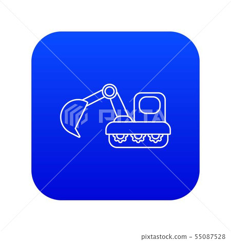 Excavator icon blue vector Excavator icon blue vector 55087528