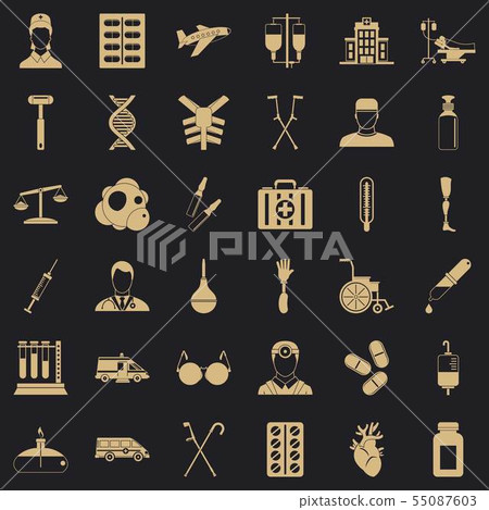 First kid icons set, simple style First kid icons set, simple style 55087603