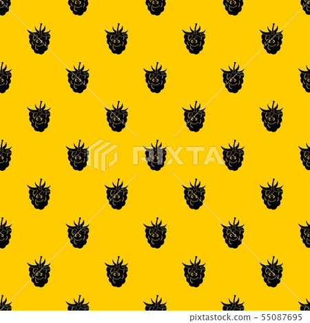 Ripe fresh smiling raspberry pattern vector 55087695